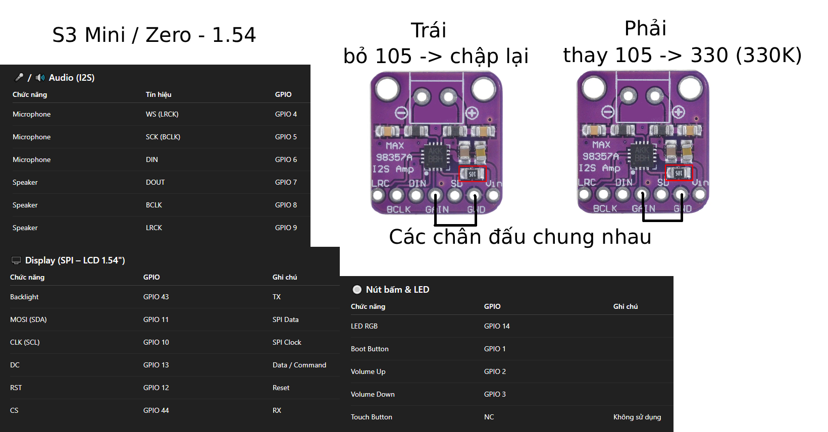Sơ đồ đấu nối ESP32-S3 Super Mini